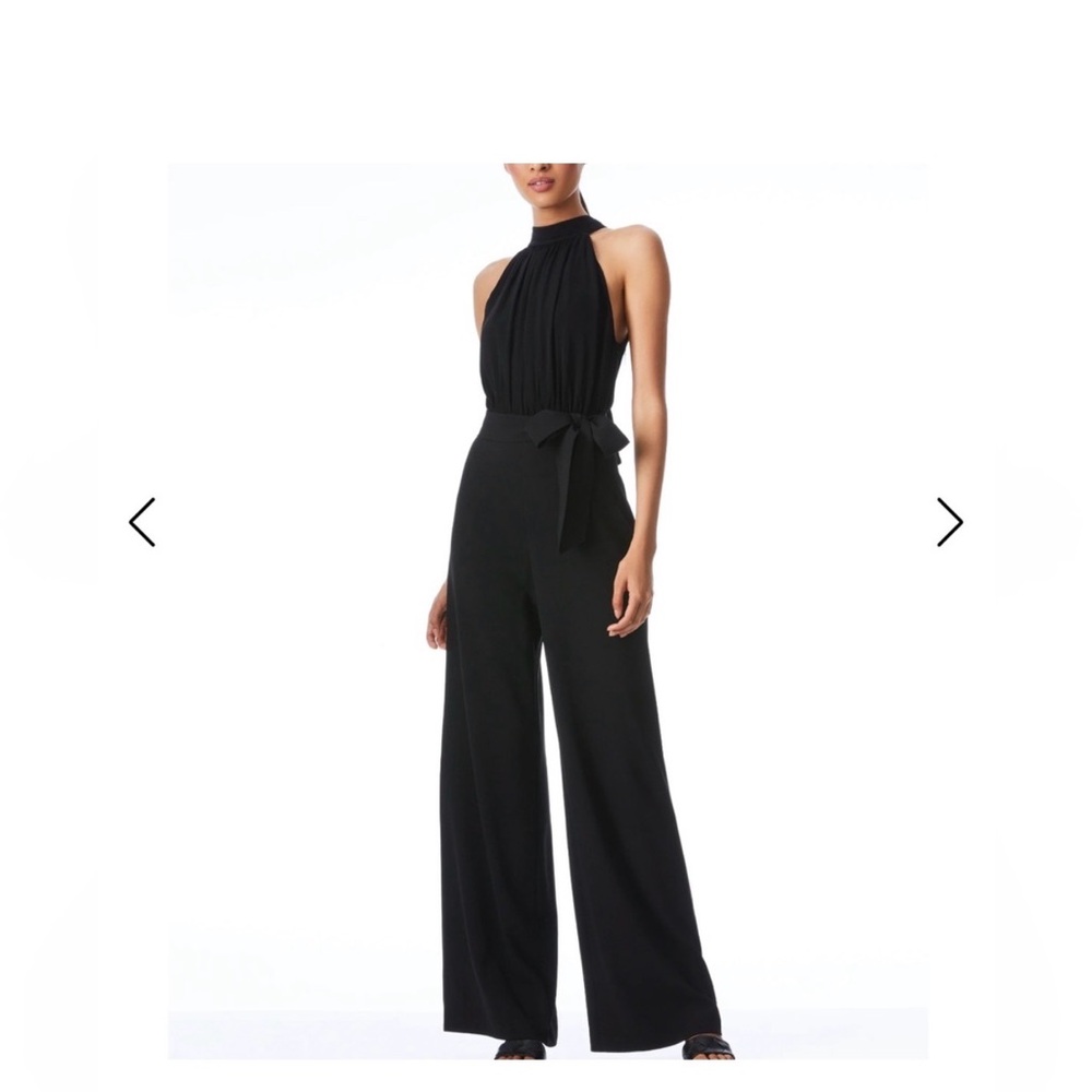 Alice + Olivia Black Halter Jumpsuit